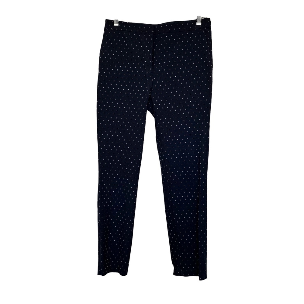 Zara Basic Cropped Ankle Pant Blue White Dot Women's Size Large